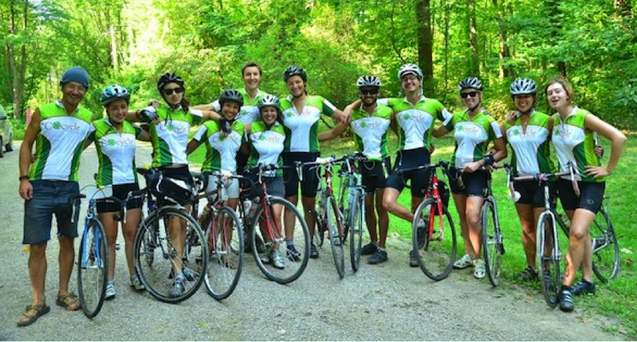 the 12-student biking team
